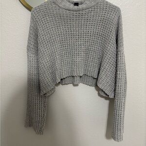 Forever 21 Light Gray Textured Turtleneck Sweater